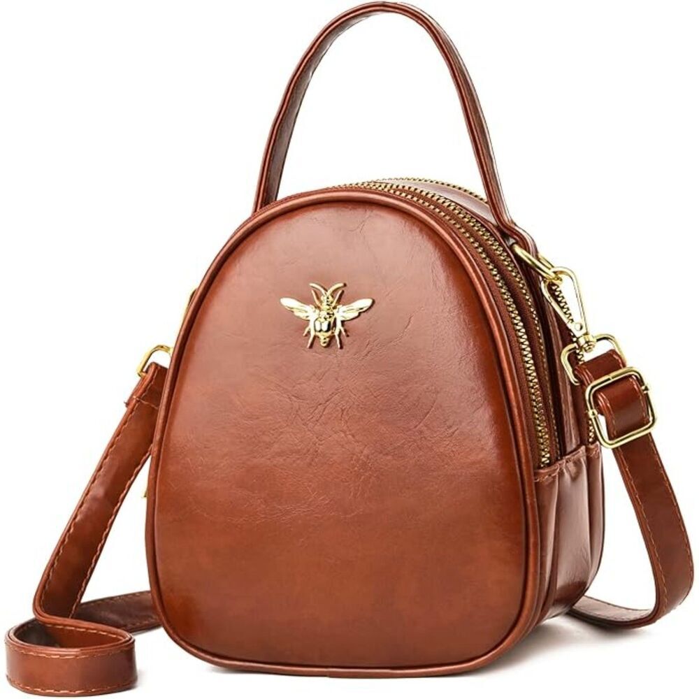 Women Brown Imported Faux Leather Stylish Small Crossbody Messenger Bags